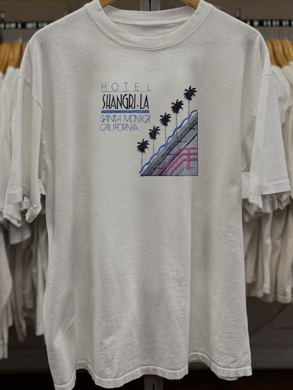 80s Hotel Shangri La Santa Monica Washed White Tee